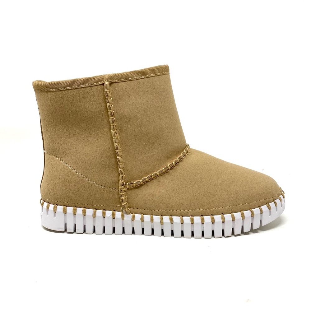 Ilse Jacobsen Tulip 6175 Ankle Boots Latte Faux Fur Lined Eco Friendly Size 38